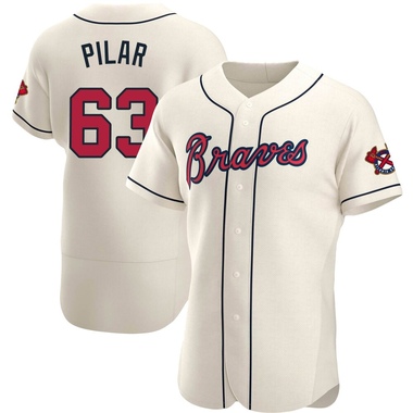 Cream Anderson Pilar Men's Atlanta Braves Alternate Jersey - Authentic Big Tall