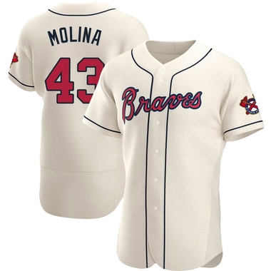 Cream Anthony Molina Men's Atlanta Braves Alternate Jersey - Authentic Big Tall