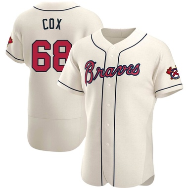 Cream Austin Cox Men's Atlanta Braves Alternate Jersey - Authentic Big Tall