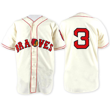 Cream Babe Ruth Men's Atlanta Braves Throwback Jersey - Authentic Big Tall