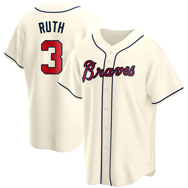 Cream Babe Ruth Youth Atlanta Braves Alternate Jersey - Replica