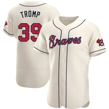 Cream Chadwick Tromp Men's Atlanta Braves Alternate Jersey - Authentic Big Tall