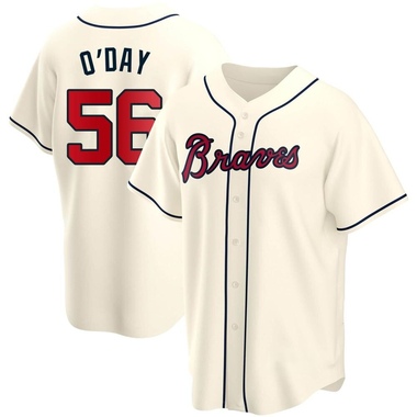 Cream Darren O'Day Men's Atlanta Braves Alternate Jersey - Replica Big Tall