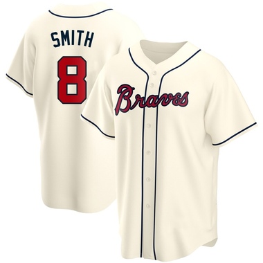 Cream Dominic Smith Men's Atlanta Braves Alternate Jersey - Replica Big Tall