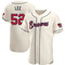 Cream Dylan Lee Men's Atlanta Braves Alternate Jersey - Authentic Big Tall