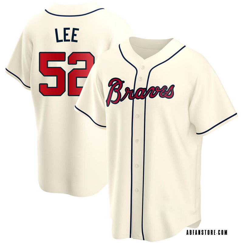 Cream Dylan Lee Men's Atlanta Braves Alternate Jersey - Replica Big Tall