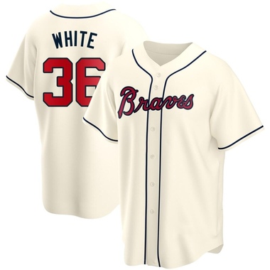 Cream Eli White Men's Atlanta Braves Alternate Jersey - Replica Big Tall