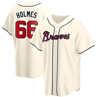 Cream Grant Holmes Men's Atlanta Braves Alternate Jersey - Replica Big Tall