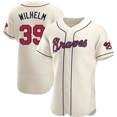 Cream Hoyt Wilhelm Men's Atlanta Braves Alternate Jersey - Authentic Big Tall
