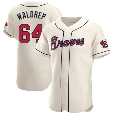 Cream Hurston Waldrep Men's Atlanta Braves Alternate Jersey - Authentic Big Tall