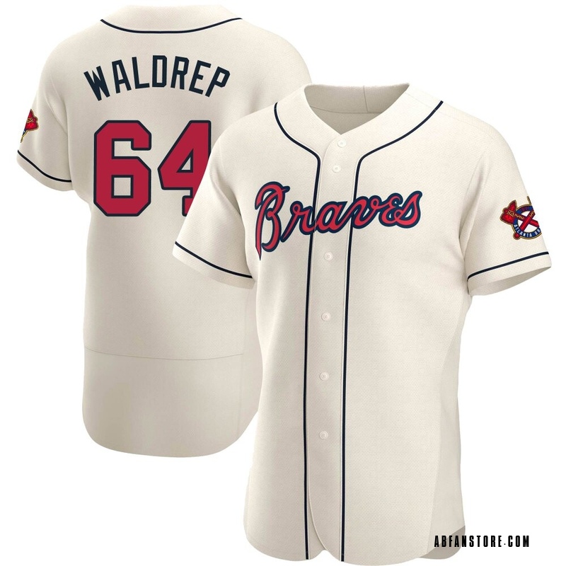 Cream Hurston Waldrep Men's Atlanta Braves Alternate Jersey - Authentic Big Tall