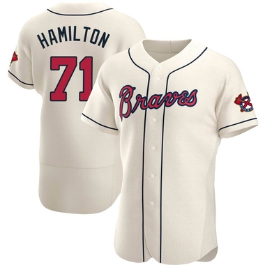 Cream Ian Hamilton Men's Atlanta Braves Alternate Jersey - Authentic Big Tall