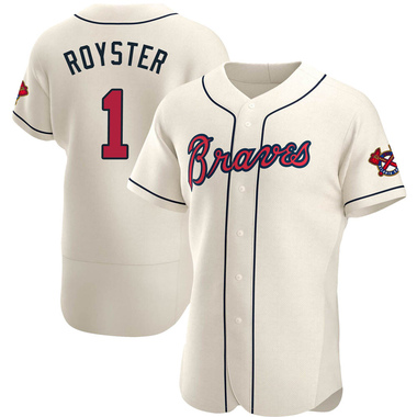 Cream Jerry Royster Men's Atlanta Braves Alternate Jersey - Authentic Big Tall