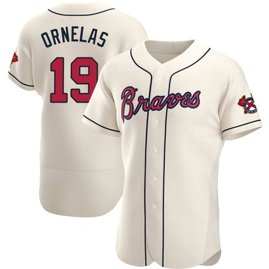 Cream Jonathan Ornelas Men's Atlanta Braves Alternate Jersey - Authentic Big Tall