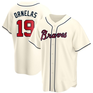 Cream Jonathan Ornelas Men's Atlanta Braves Alternate Jersey - Replica Big Tall