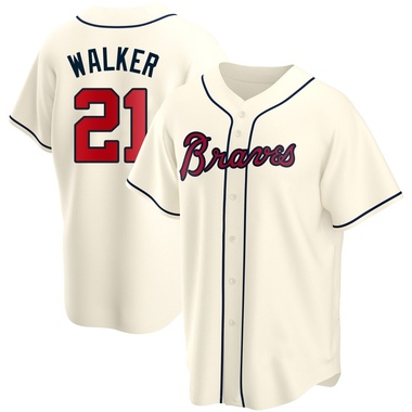 Cream Josh Walker Youth Atlanta Braves Alternate Jersey - Replica