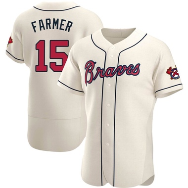 Cream Kyle Farmer Men's Atlanta Braves Alternate Jersey - Authentic Big Tall