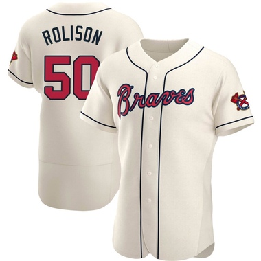 Cream Ryan Rolison Men's Atlanta Braves Alternate Jersey - Authentic Big Tall