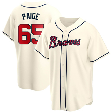 Cream Satchel Paige Men's Atlanta Braves Alternate Jersey - Replica Big Tall