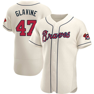 Cream Tom Glavine Men's Atlanta Braves Alternate Jersey - Authentic Big Tall