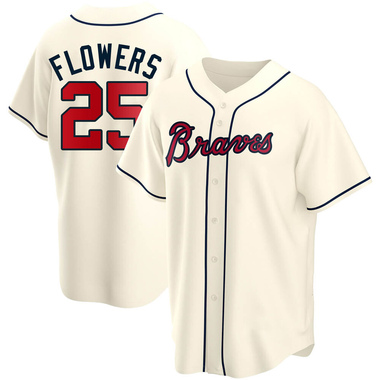 Cream Tyler Flowers Youth Atlanta Braves Alternate Jersey - Replica