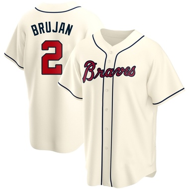 Cream Vidal Brujan Men's Atlanta Braves Alternate Jersey - Replica Big Tall
