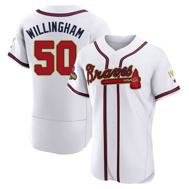 Gold Amos Willingham Men's Atlanta Braves White 2022 Program Jersey - Authentic Big Tall