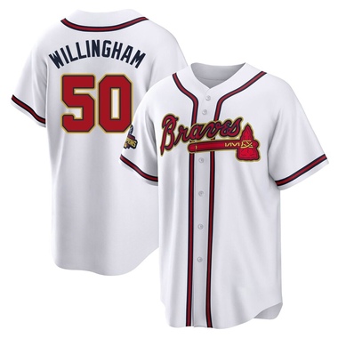 Gold Amos Willingham Youth Atlanta Braves White 2022 Program Jersey - Replica