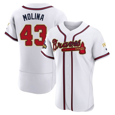 Gold Anthony Molina Men's Atlanta Braves White 2022 Program Jersey - Authentic Big Tall