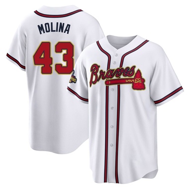 Gold Anthony Molina Men's Atlanta Braves White 2022 Program Jersey - Replica Big Tall