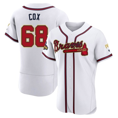 Gold Austin Cox Men's Atlanta Braves White 2022 Program Jersey - Authentic Big Tall