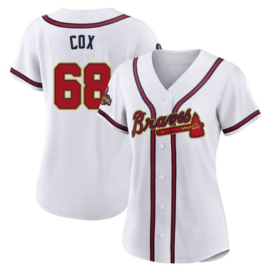 Gold Austin Cox Women's Atlanta Braves White 2022 Program Jersey - Authentic Plus Size