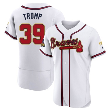 Gold Chadwick Tromp Men's Atlanta Braves White 2022 Program Jersey - Authentic Big Tall