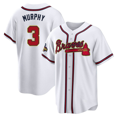 Gold Dale Murphy Men's Atlanta Braves White 2022 Program Jersey - Replica Big Tall