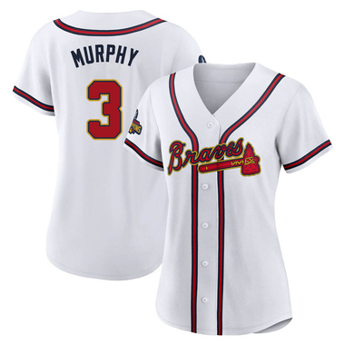 Gold Dale Murphy Women's Atlanta Braves White 2022 Program Jersey - Replica Plus Size