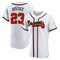 Gold David Justice Men's Atlanta Braves White 2022 Program Jersey - Authentic Big Tall