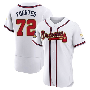 Gold Didier Fuentes Men's Atlanta Braves White 2022 Program Jersey - Authentic Big Tall