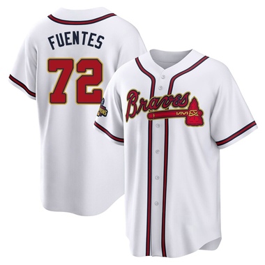Gold Didier Fuentes Youth Atlanta Braves White 2022 Program Jersey - Replica