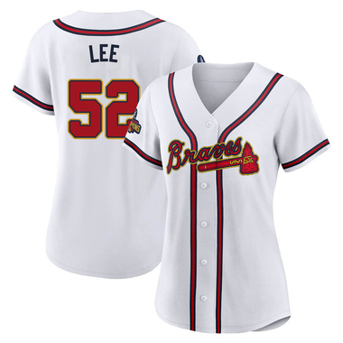 Gold Dylan Lee Women's Atlanta Braves White 2022 Program Jersey - Authentic Plus Size