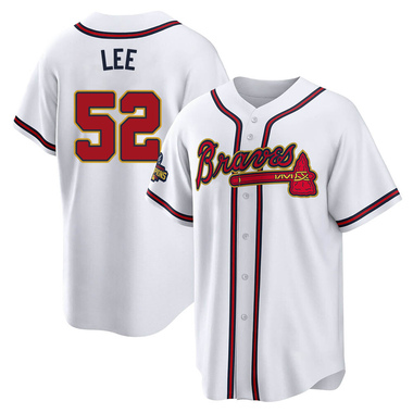 Gold Dylan Lee Youth Atlanta Braves White 2022 Program Jersey - Replica