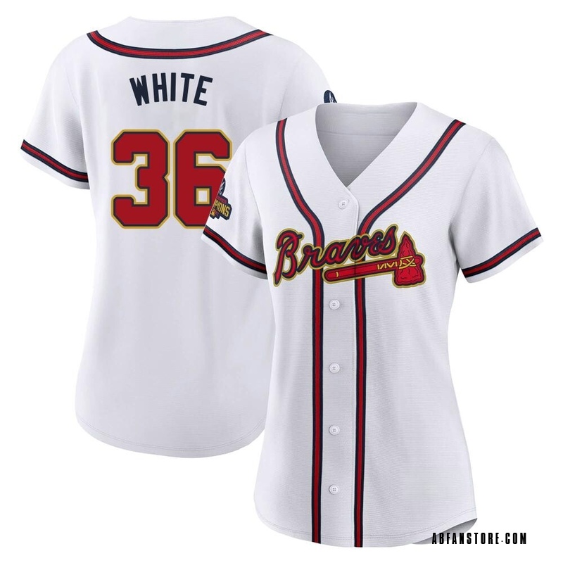 Gold Eli White Women's Atlanta Braves White 2022 Program Jersey - Authentic Plus Size