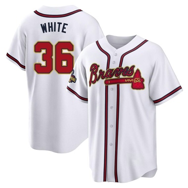 Gold Eli White Youth Atlanta Braves White 2022 Program Jersey - Replica