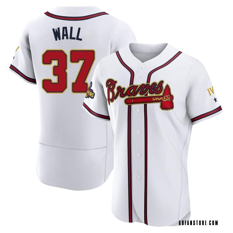 Gold Forrest Wall Men's Atlanta Braves White 2022 Program Jersey - Authentic Big Tall