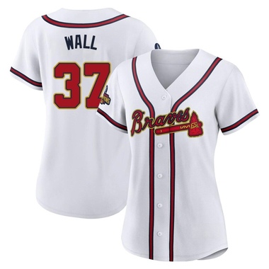 Gold Forrest Wall Women's Atlanta Braves White 2022 Program Jersey - Replica Plus Size