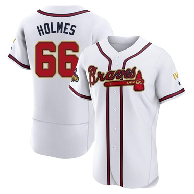 Gold Grant Holmes Men's Atlanta Braves White 2022 Program Jersey - Authentic Big Tall