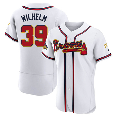 Gold Hoyt Wilhelm Men's Atlanta Braves White 2022 Program Jersey - Authentic Big Tall