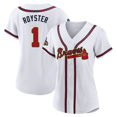 Gold Jerry Royster Women's Atlanta Braves White 2022 Program Jersey - Authentic Plus Size