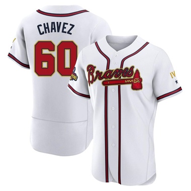 Gold Jesse Chavez Men's Atlanta Braves White 2022 Program Jersey - Authentic Big Tall