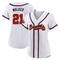 Gold Josh Walker Women's Atlanta Braves White 2022 Program Jersey - Authentic Plus Size