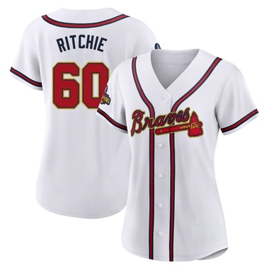 Gold JR Ritchie Women's Atlanta Braves White 2022 Program Jersey - Replica Plus Size